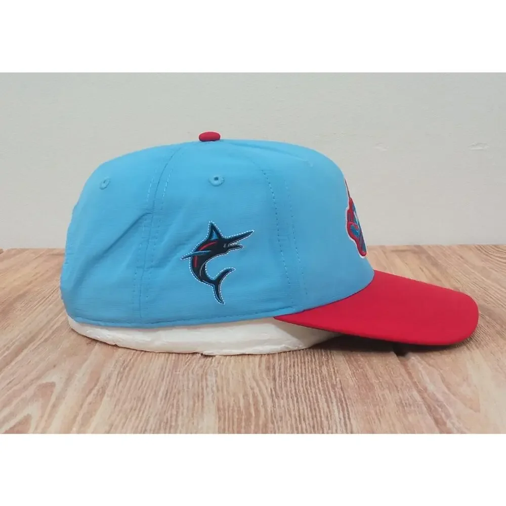 Oc Sports Men’s Hat Cap Miami Marlins MLB Blue Red One Size Ajustable